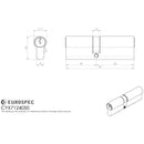 Eurospec - Mpx6 Euro Double Cylinder 40/50mm Ktd - Polished Brass - CYX7124050PB - Choice Handles