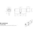 Eurospec - Mpx6 Euro Cylinder & Turn 70mm Ktd - Satin Chrome - CYX71370SC - Choice Handles