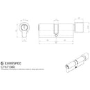 Eurospec - Mpx6 Euro Cylinder & Turn 80mm Ktd - Satin Chrome - CYX71380SC - Choice Handles