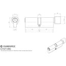 Eurospec - Mpx6 Euro Cylinder & Turn 90mm Ktd - Polished Chrome - CYX71390PC - Choice Handles