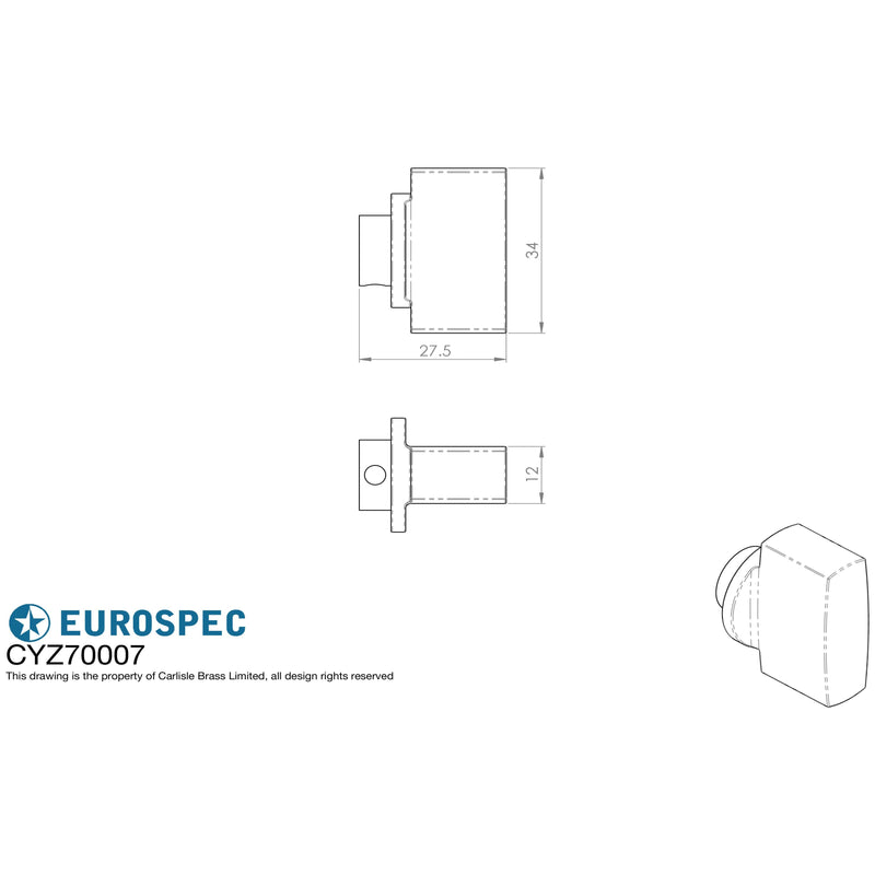 Eurospec - Large Thumbturn to suit Cylinder - Satin Chrome - CYZ70007PC - Choice Handles