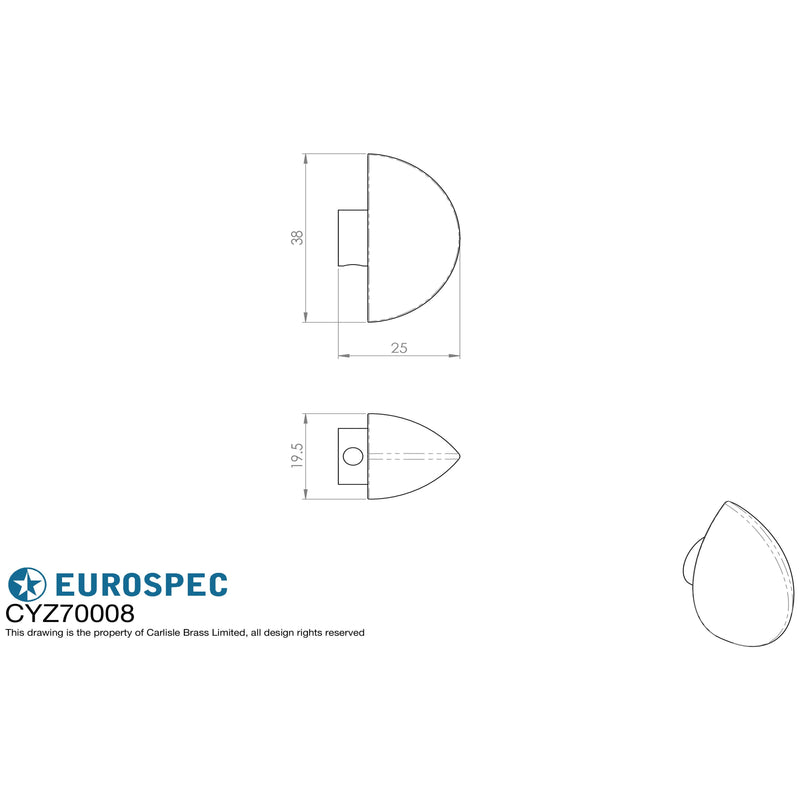 Eurospec - Round Thumbturn to suit Cylinder - Satin Chrome - CYZ70008PC - Choice Handles