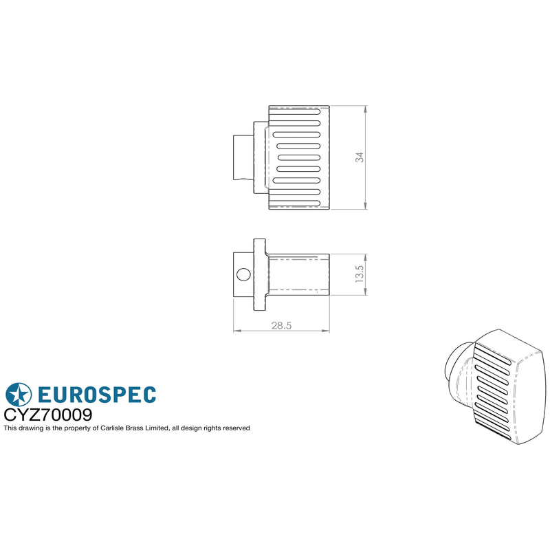 Eurospec - Large Thumbturn with grip to suit Cylinder - Satin Chrome - CYZ70009PC - Choice Handles