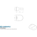 Eurospec - Tall Semi-Circular Thumbturn to suit Cylinder - Polished Brass - CYZ70009SC - Choice Handles