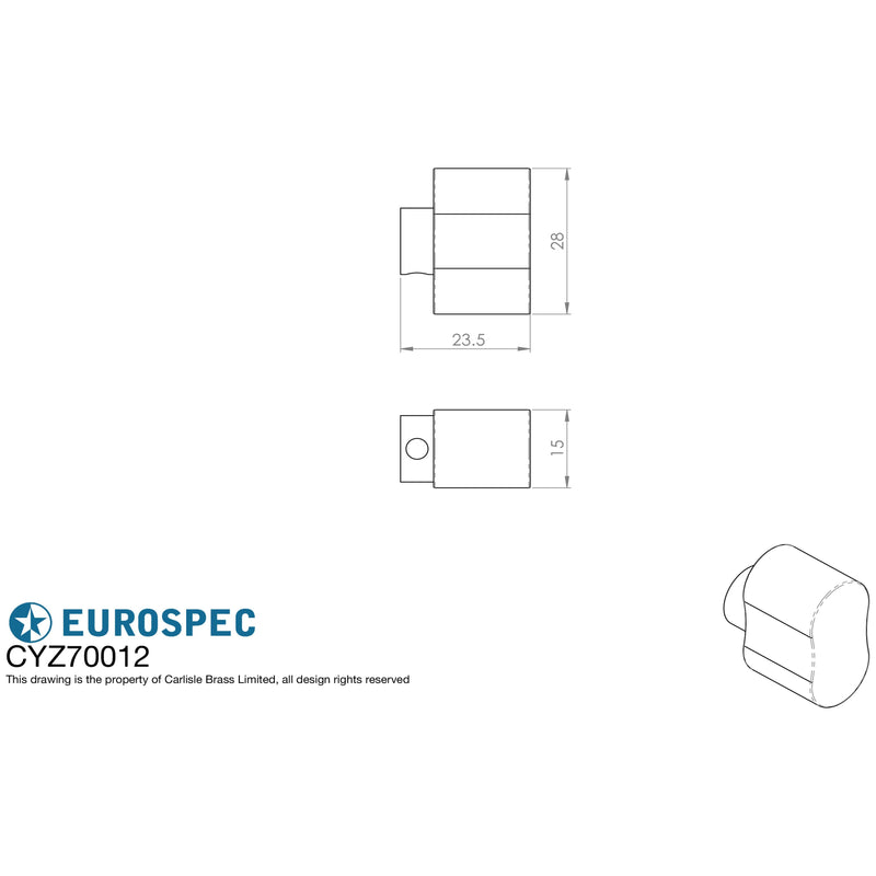 Eurospec - Peanut Shaped Thumbturn to suit Cylinder - Satin Chrome - CYZ70012PC