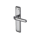 Heritage Brass Door Handle Lever Latch Deco Design Polished Chrome finish - DEC3010-PC - Choice Handles