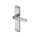 Heritage Brass Door Handle Lever Latch Deco Design Satin Chrome finish - DEC3010-SC - Choice Handles