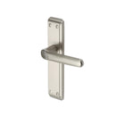Heritage Brass Door Handle Lever Latch Deco Design Satin Nickel finish - DEC3010-SN - Choice Handles