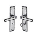 Heritage Brass Door Handle for Bathroom Deco Design Polished Chrome finish - DEC3030-PC - Choice Handles