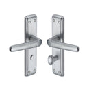 Heritage Brass Door Handle for Bathroom Deco Design Satin Chrome finish - DEC3030-SC - Choice Handles