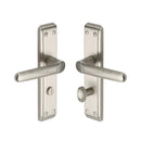 Heritage Brass Door Handle for Bathroom Deco Design Satin Nickel finish - DEC3030-SN - Choice Handles