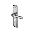Heritage Brass Door Handle for Euro Profile Plate Deco Design Polished Chrome finish - DEC3048-PC - Choice Handles