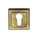 Heritage Brass Euro Profile Cylinder Escutcheon Antique finish - DEC7020-AT - Choice Handles