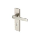 Heritage Brass Door Handle Lever Lock Delta Design Satin Nickel finish - DEL6000-SN - Choice Handles