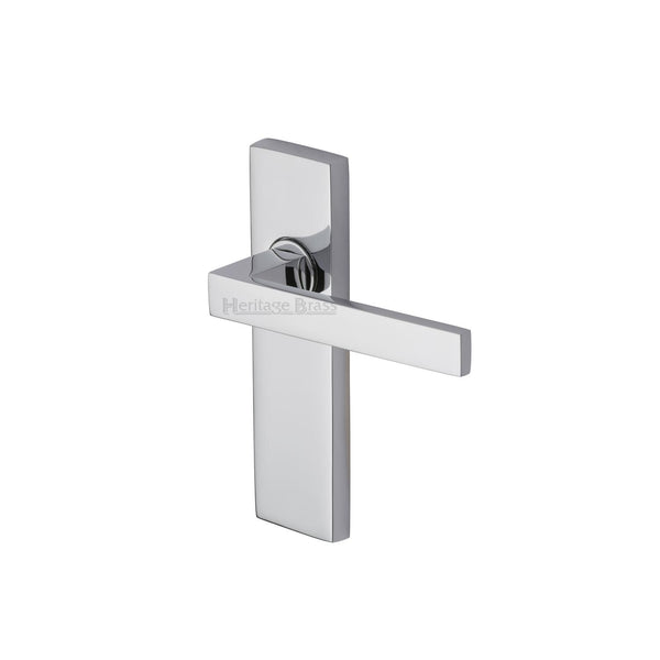 Heritage Brass Door Handle Lever Latch Delta Design Polished Chrome finish - DEL6010-PC - Choice Handles
