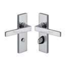 Heritage Brass Door Handle for Bathroom Delta Design Polished Chrome finish - DEL6030-PC - Choice Handles