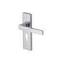 Heritage Brass Door Handle for Euro Profile Plate Delta Design Polished Chrome finish - DEL6048-PC - Choice Handles