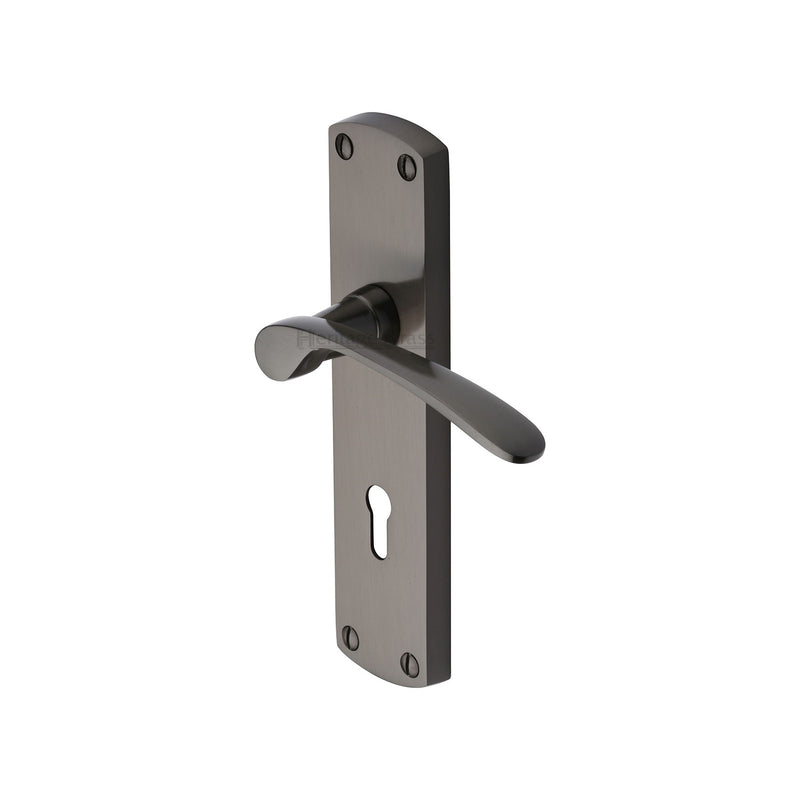Heritage Brass Door Handle Lever Lock Diplomat Design Matt Bronze finish - DIP7800-MB - Choice Handles
