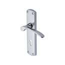 Heritage Brass Door Handle Lever Lock Diplomat Design Polished Chrome finish - DIP7800-PC - Choice Handles