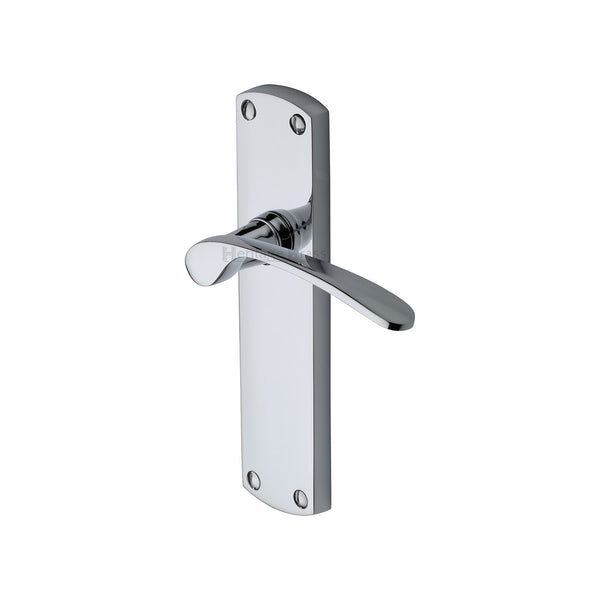 Heritage Brass Door Handle Lever Latch Diplomat Design Polished Chrome finish - DIP7810-PC - Choice Handles