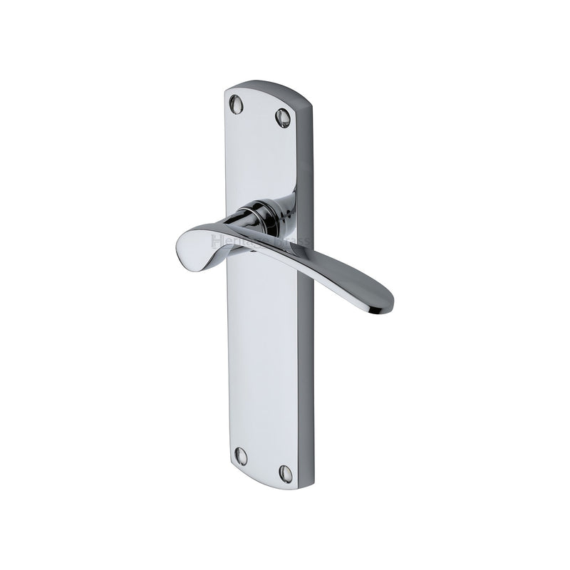 Heritage Brass Door Handle Lever Latch Diplomat Design Polished Chrome finish - DIP7810-PC - Choice Handles