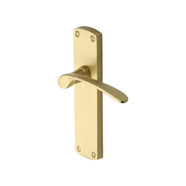 Heritage Brass Door Handle Lever Latch Diplomat Design Satin Brass finish - DIP7810-SB - Choice Handles