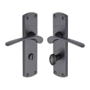 Heritage Brass Door Handle for Bathroom Diplomat Design Matt Black finish
 - DIP7830-BKMT - Choice Handles