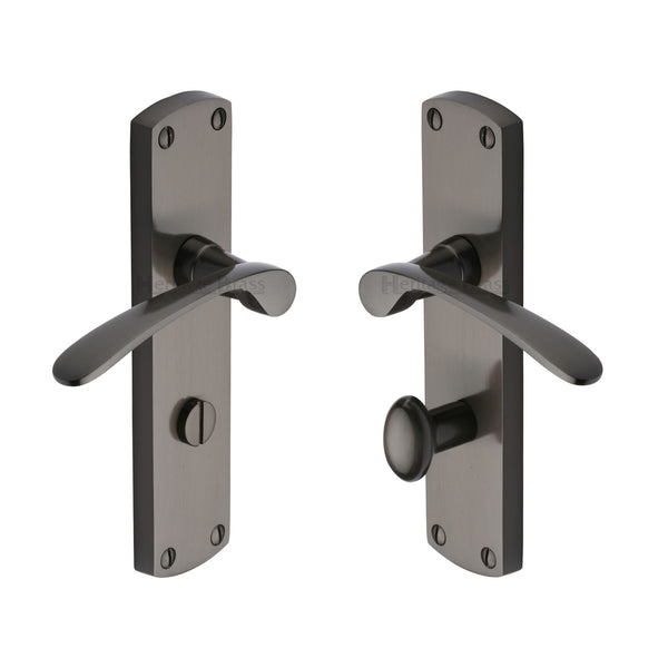 Heritage Brass Door Handle for Bathroom Diplomat Design Matt Bronze finish - DIP7830-MB - Choice Handles