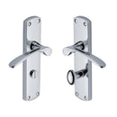Heritage Brass Door Handle for Bathroom Diplomat Design Polished Chrome finish - DIP7830-PC - Choice Handles