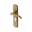 Heritage Brass Door Handle for Euro Profile Plate Diplomat Design Antique Brass finish - DIP7848-AT - Choice Handles