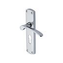 Heritage Brass Door Handle for Euro Profile Plate Diplomat Design Polished Chrome finish
 - DIP7848-PC - Choice Handles