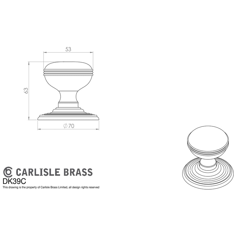 Carlisle Brass - Delamain Ringed Knob - Satin Chrome - DK39CSC - Choice Handles