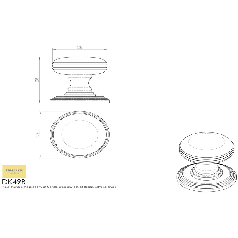 Carlisle Brass - Delamain Ringed Knob 28mm - Florentine Bronze - DK49BFB - Choice Handles