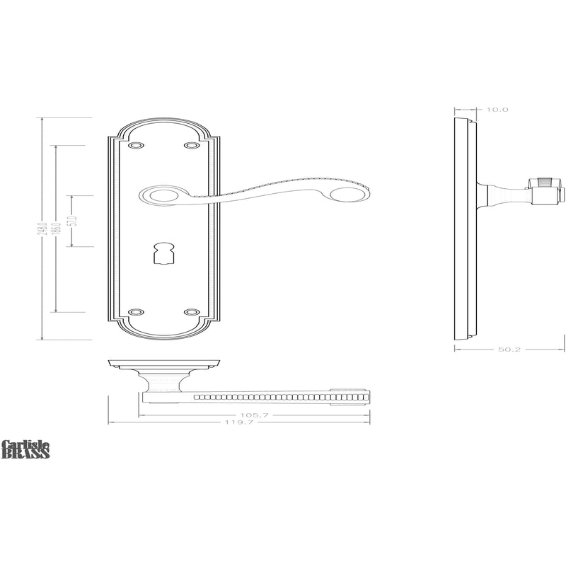 Carlisle Brass - Chesham Lever on Long Lock Backplate - Polished Brass - DL271 - Choice Handles