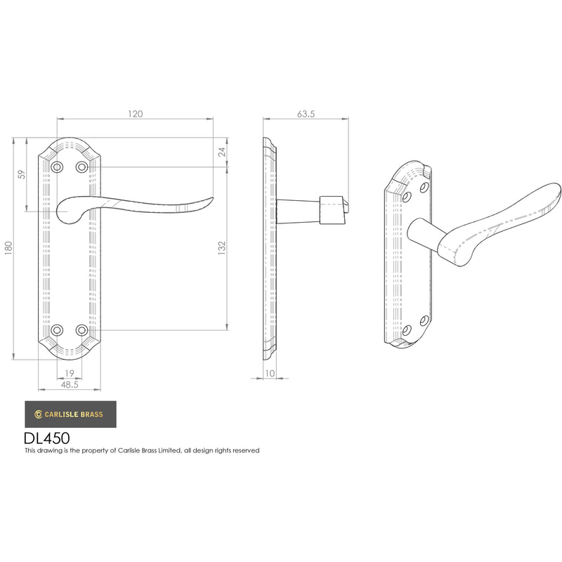 Carlisle Brass - Lytham Lever on Lock backplate - Satin / Polished Chrome Dual Finish - DL450SCCP - Choice Handles
