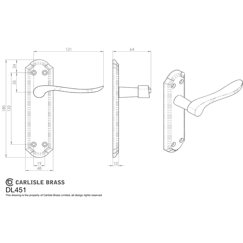 Carlisle Brass - Lytham Lever on Latch backplate - Florentine Bronze - DL451FB - Choice Handles