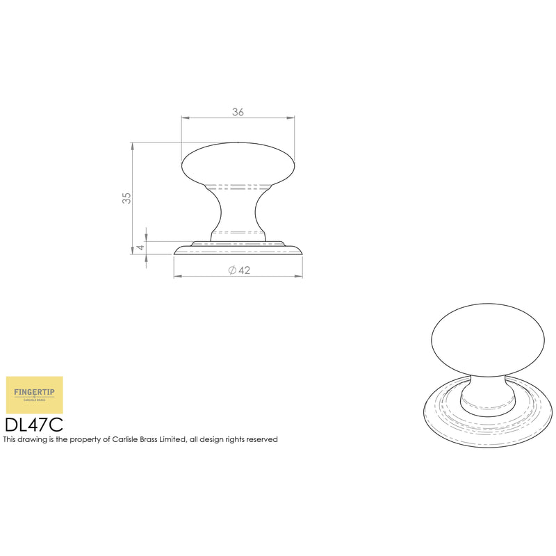 Carlisle Brass - Victorian Knob 38mm - Polished Brass - DL47C - Choice Handles
