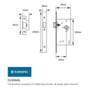 Eurospec - Easi T Din Latch Radius, 60mm Backset  - Satin Stainless Steel DLS0060LSSS/R - Choice Handles