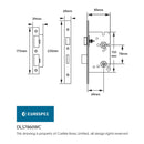Eurospec - Easi-T Din Bathroom Lock, 60mm Backset  - Satin Stainless Steel DLS7860WCSSS - Choice Handles