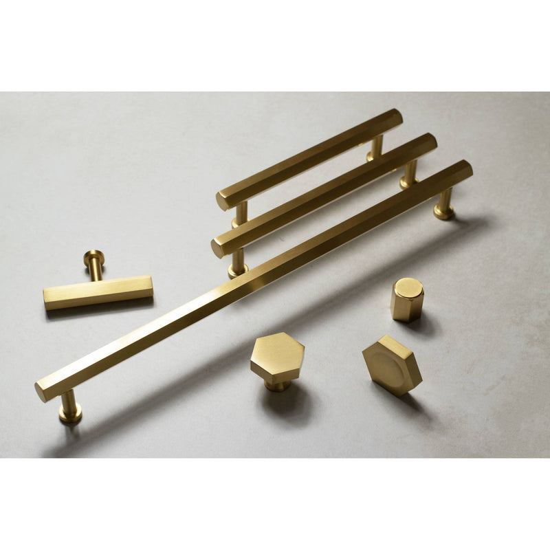 Millhouse Brass Pennington Hexagonal Cylinder Cabinet Knob Handle - Antique Brass - MHCH1420AB - Choice Handles