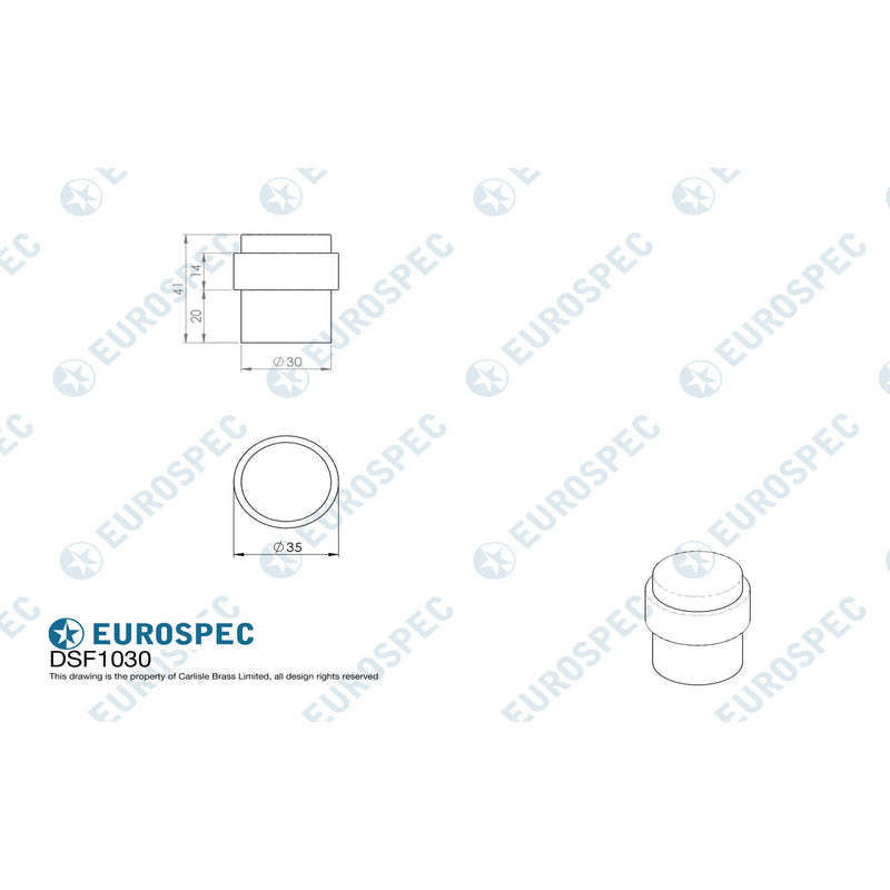 Eurospec - Steelworx Floor Mounted Pedestal Door Stops  - Satin PVD - DSF1030SPVD - Choice Handles