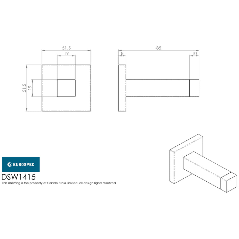 Eurospec - Steelworx Square Skirting Door Stop - Satin Stainless Steel - DSW1415SSS - Choice Handles