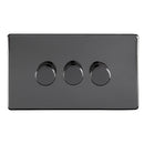 Eurolite Concealed 3mm 3 Gang Led Push On Off 2Way Dimmer - Black Nickel - ECBN3DLED - Choice Handles