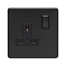 Eurolite Concealed 3mm 1 Gang Socket - Matt Black - ECMB1SOB - Choice Handles