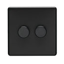 Eurolite Concealed 3mm 2 Gang Dimmer - Matt Black - ECMB2D400 - Choice Handles