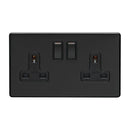 Eurolite Concealed 3mm 2 Gang Socket - Matt Black - ECMB2SOB - Choice Handles