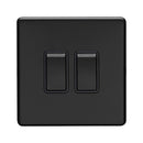 Eurolite Concealed 3mm 2 Gang Switch - Matt Black - ECMB2SWB - Choice Handles
