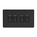 Eurolite Concealed 3mm 4 Gang Switch - Matt Black - ECMB4SWB - Choice Handles