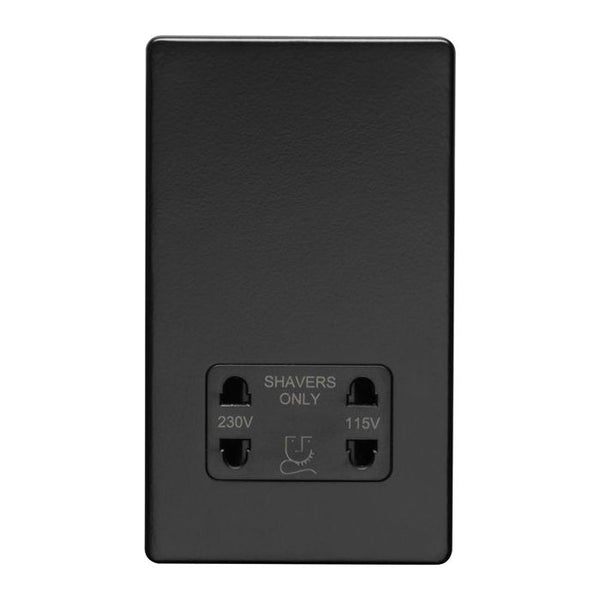 Eurolite Concealed 3mm Shaver Socket - Matt Black - ECMBSHSB - Choice Handles