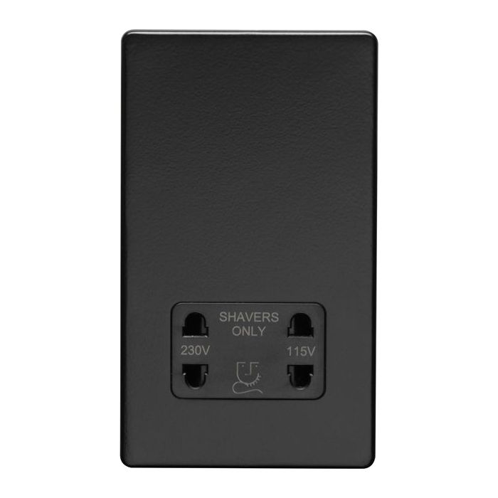Eurolite Concealed 3mm Shaver Socket - Matt Black - ECMBSHSB - Choice Handles